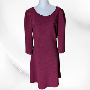 41 Hawthorn Womens Burgundy 3/4 Sleeve Carmina Dress L
